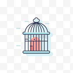 笼子外面的鸟图标 向量