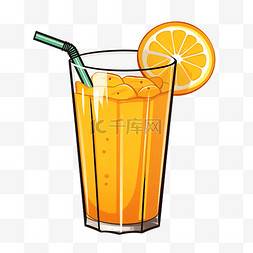 夏日新品橙汁饮品图片_卡通橙汁PNG文件