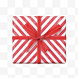 红色条纹盒子图片_顶视图的红色条纹圣诞礼物