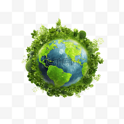 绿色的纽扣图片_世界地球日绿色生态能源