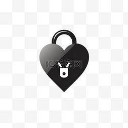 开锁公司logo图片_简约风格的心形锁插图
