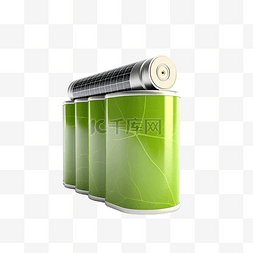 3d 插图充电电池可再生能源