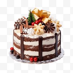 传统意大利圣诞蛋糕，配有巧克力