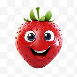 可爱的快乐草莓角色ai生成