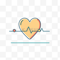 心脏与脉搏的线性图像 向量