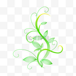 线条设计图图片_渐变绿色植树节藤蔓设计图