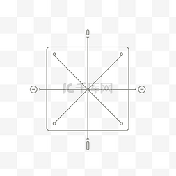 线性模板设计方形形状与四个箭头
