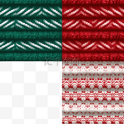 圣诞毛衣图案图片_针织圣诞无缝图案设置不同的颜色