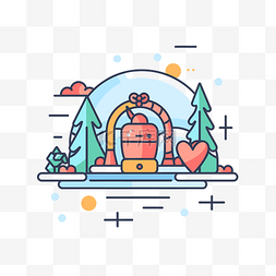 flat图标图片_christmas eve flat 插图 向量