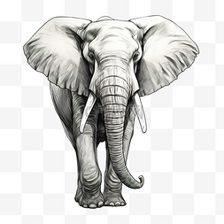 非洲象图片_野生非洲象的写实绘画