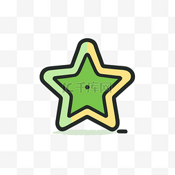 星星的小图标图片_绿色和黄色的小星形图标 向量