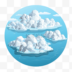 气候变化等距背景与海和云上的冰