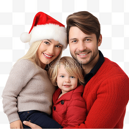 美丽的家庭与孩子一起享受圣诞气