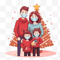 孩子抱妈妈图片_新常态家庭的圣诞节庆祝活动 在