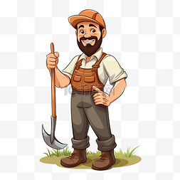 卡通捆图片_man farmer 农业卡通人物 插图