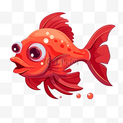 红鱼背景图片_红色鱼剪贴画可爱的红色鱼在白色