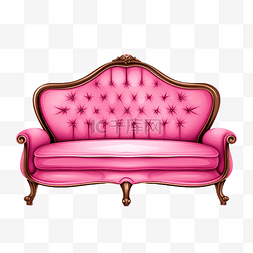 粉色沙發插畫