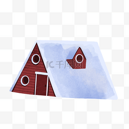 大雪三角形矮房子