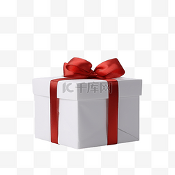 礼品袋实物图片_圣诞白盒或带红丝带的礼物，供木