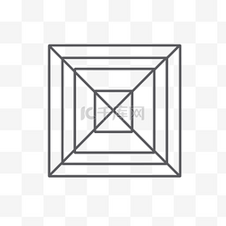 黑线图标中的方形菱形 向量