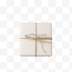 礼物盒制作图片_白色木质表面手工制作的礼物，配