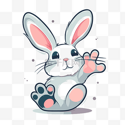 可爱的小兔子在白色背景剪贴画上