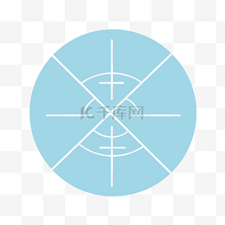 蓝色圆圈，箭头穿过中心 向量