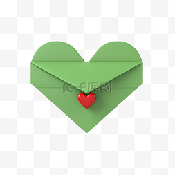 绿色的卡片图片_绿色消息与心