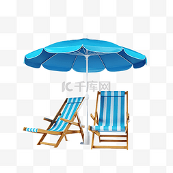 伞海滩图片_3d 椅子和伞海滩
