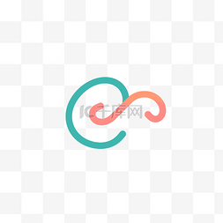 e的字母图片_带有彩色漩涡的 e 字母标志设计 