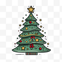 可爱装饰丝带图片_圣诞树可爱图形png