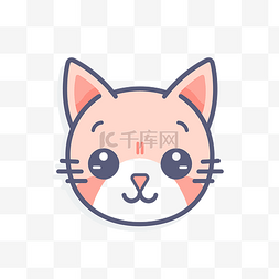 伊利qq星标志图片_可爱的卡哇伊小猫标志矢量插图模