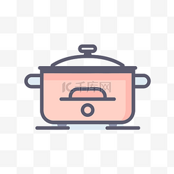 缸罐图片_带有手柄的烹饪锅图标 向量