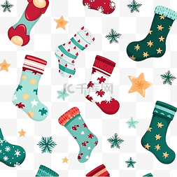 圣诞礼物图片_無縫圖案與聖誕襪