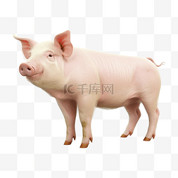 粉色的小猪猪图片_猪隔离ai生成