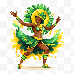 巴西巴西巴西图片_男人跳舞巴西狂欢节插画