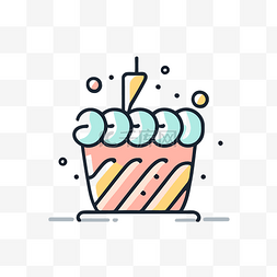 生日蛋糕的图标颜色鲜艳 向量