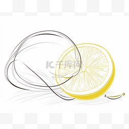白色床单上的柠檬素描