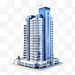 建筑蓝色背景图片_蓝色住宅摩天大楼