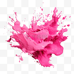 粉红色的油漆飞溅