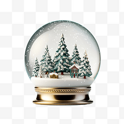 透明雪花png图片_圣诞雪球地球仪 玻璃雪地球仪