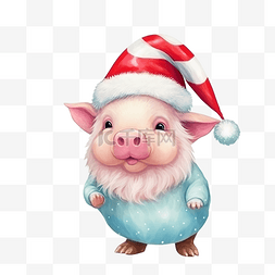 猪图片_穿着西装的可爱猪和戴着蓬松绒球