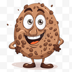 棕色剪贴画一个卡通巧克力饼干人