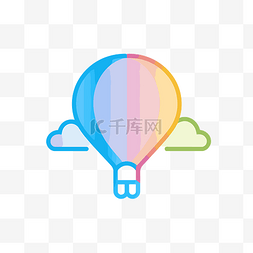 您的热气球的彩色图标 向量