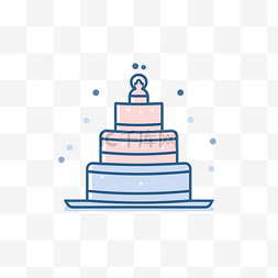 矢量婚礼蛋糕图片_平面风格的现代婚礼蛋糕矢量标志