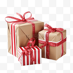 礼品装饰红丝带图片_用红丝带和麻线装饰的圣诞礼品盒