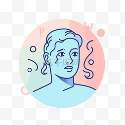 用彩色圆圈哭泣的脸的概念插图 