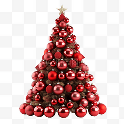 圣诞树与红色圣诞饰品