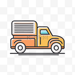 运载箱子的卡车的平面图 向量