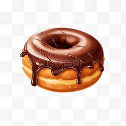 暴躁的甜甜圈插图与阴影png